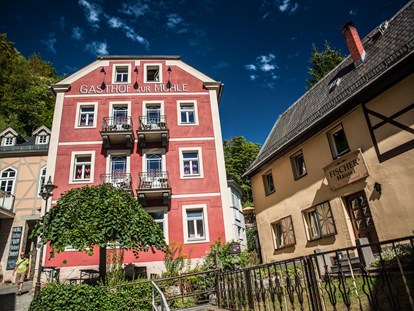 Naturhotel - Sächsische Schweiz - Gasthof zur Mühle - nur eine der Übernachtungsmöglichkeiten in Schmilka mit Mühlenstube und lauschigem Biergarten  - Bio- & Nationalpark-Refugium Schmilka